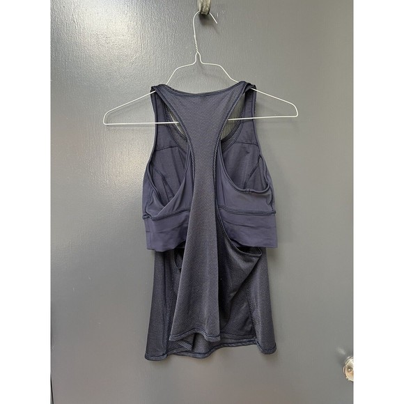 Lululemon Womens Navy Blue Mesh Sprts Bra Racerback Tank Top Size 6 - Picture 4 of 6